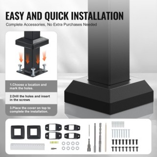 Εξωτερικά Κάγκελα VEVOR 4-5 για Ηλικιωμένους Μαύρο Ατσάλινο Σωλήνα ...