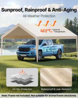 VEVOR Αντικατάστατο Κάλυμμα Κατάλυψης 3.6 x 6 m για Εξωτερική Χρήση...
