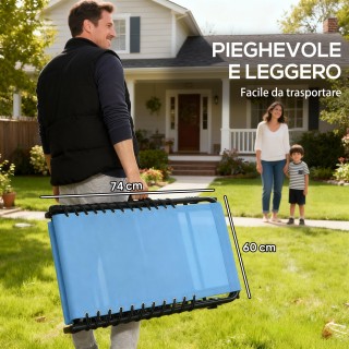 Outsunny Πτυσσόμενη Ξαπλώστρα με Ρυθμιζόμενη Πλάτη από Ατσάλι και Δ...