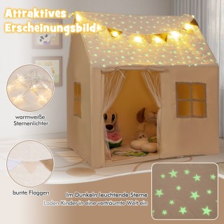 Costway Παιδική Σκηνή Εσωτερικού Χώρου 119 x 104 x 129 cm  με Φωτει...