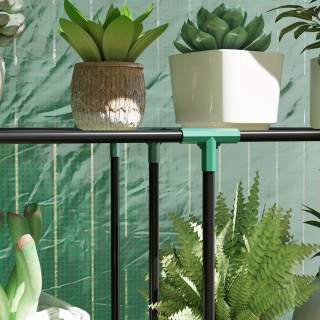 Outsunny  Τριώροφη Θερμοκήπιο Κήπου με Κάλυμμα PE Αντι-UV και Ρολό ...