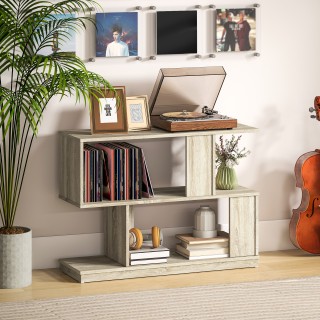 HOMCOM Μοντέρνο Τραπεζάκι Καφέ σε Σ με 3 Ράφια για Καθιστικό και Σα...