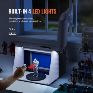 Φορητός Θάλαμος Ψεκασμού VEVOR με Διπλούς Ανεμιστήρες για Αερογράφο...