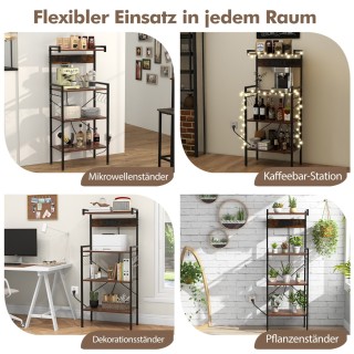 Costway Πολυλειτουργική Ραφιέρα Κουζίνας με Ενσωματωμένη Πρίζα και ...