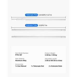 VEVOR Πτυσσόμενο Επαγγελματικό Κοντάρι Καθαρισμού Πισίνας (1 έως 4.... VEVOR Πτυσσόμενο Επαγγελματικό Κοντάρι Καθαρισμού Πισίνας (1 έως 4....