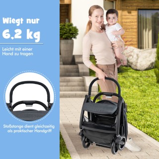 Costway Ελαφρύ Καροτσάκι για Νεογέννητα με Ρυθμιζόμενη Πλάτη και Ασ... Costway Ελαφρύ Καροτσάκι για Νεογέννητα με Ρυθμιζόμενη Πλάτη και Ασ...