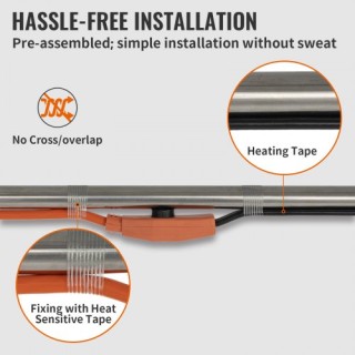 VEVOR Καλώδιο Θέρμανσης Σωλήνων 9μ 23W/m με Ενσωματωμένο Θερμοστάτ... VEVOR Καλώδιο Θέρμανσης Σωλήνων 9μ 23W/m με Ενσωματωμένο Θερμοστάτ...