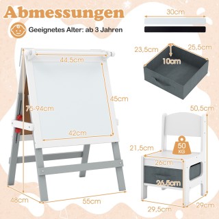 Costway Παιδική Ρυθμιζόμενη Καβαλέτο με Καρέκλα και Διπλής Όψης Πίν... Costway Παιδική Ρυθμιζόμενη Καβαλέτο με Καρέκλα και Διπλής Όψης Πίν...