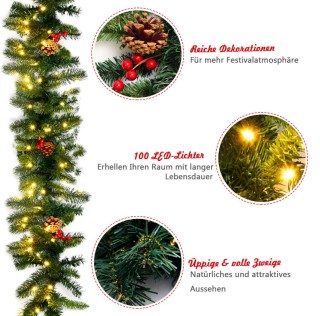 Χριστουγεννιάτικη Γιρλάντα Πεύκου 2,70m με 100 LED Φώτα CM22798 Cos... Χριστουγεννιάτικη Γιρλάντα Πεύκου 2,70m με 100 LED Φώτα CM22798 Cos...