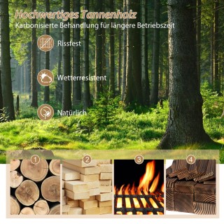 Costway Ξύλινη Γέφυρα Κήπου με Ανθεκτική Κατασκευή και Διακοσμητικά...