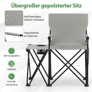 Costway  Διπλή Σειρά Πτυσσόμενων Παραλιακών Καρεκλών: Ρυθμιζόμενη Π...