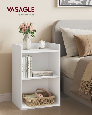 VASAGLE Κομοδίνο Custos με Ανοιχτά Ράφια και Ρυθμιζόμενο Ράφι, Λευκ...