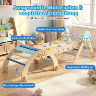 Costway Σύστημα Αναρρίχησης Τριγώνου με Τόξο & Ράμπα & Πτυσσόμενη Σ...