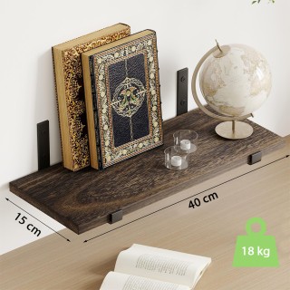 BAKAJI  Σετ 10 Ξύλινα Ράφια Δρυς για τον Τοίχο Εξοικονόμηση Χώρου 4...