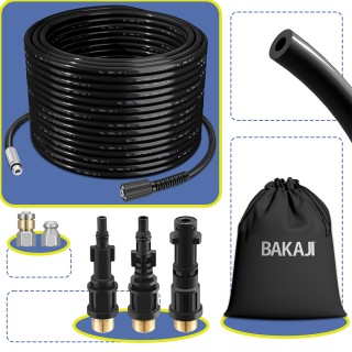 BAKAJI Σωλήνας Καθαρισμού Υψηλής Πίεσης 15 Μέτρων με Τσάντα για Πλυ...