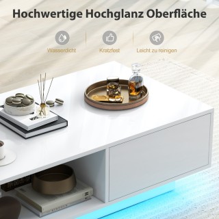 Costway  Τραπέζι σαλονιού με 20 χρώματα LED φώτα και τηλεχειριστήρι...