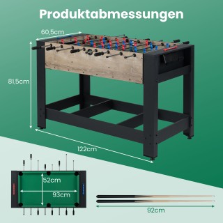 Costway Διπλός Πολυλειτουργικός Τραπέζι Ποδοσφαίρου & Μπιλιάρδου 2 ...
