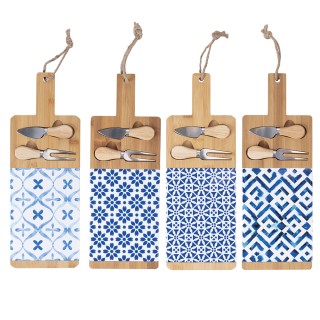 Galileo Σετ ξύλινη επιφάνεια κοπής και 2 μαχαίρια για τυρί από ξύλο...