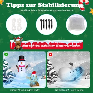 Costway 180 εκ Φουσκωτός Χιονάνθρωπος με Σκυλάκι CM23967EU