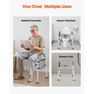 VEVOR Πολυλειτουργική Καρέκλα Τουαλέτας με Ρυθμιζόμενο Ύψος - Υποστ... VEVOR Πολυλειτουργική Καρέκλα Τουαλέτας με Ρυθμιζόμενο Ύψος - Υποστ...