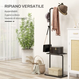 HOMCOM Επιδαπέδια Κρεμάστρα σε Σχήμα C με 3 Γάντζους Μπάρα και Κάτω...