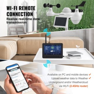 VEVOR 7-σε-1 Wi-Fi Μετεωρολογικός Σταθμός με Ασύρματο Αισθητήρα Εξω... VEVOR 7-σε-1 Wi-Fi Μετεωρολογικός Σταθμός με Ασύρματο Αισθητήρα Εξω...