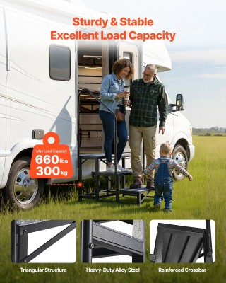 VEVOR Σκαλοπάτια RV 3 Σκαλιών με Διπλές Χειρολαβές, Αντιολισθητικό ... VEVOR Σκαλοπάτια RV 3 Σκαλιών με Διπλές Χειρολαβές, Αντιολισθητικό ...