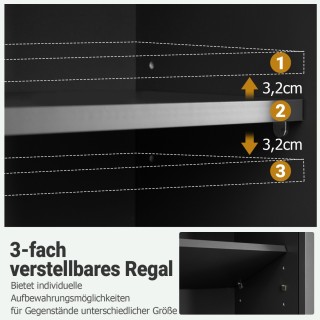 Costway Κρεμαστό Ντουλάπι Μπάνιου με 2 Πόρτες, Ανοιχτό Ράφι και Ρυθ...