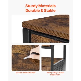 VEVOR Κινητό Ντουλάπι Καφέ 4 Επιπέδων με Ρόδες & Πόρτα Δικτυωτή TMZ...