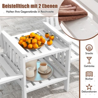 Costway Σετ Εξωτερικού Χώρου από Ξύλο Έλατου με 2 Καρέκλες και 2-επ...