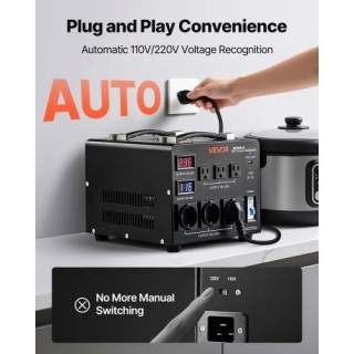 VEVOR Μετασχηματιστής Ισχύος Heavy Duty 6000VA, 110V/220V, 3 US & 3... VEVOR Μετασχηματιστής Ισχύος Heavy Duty 6000VA, 110V/220V, 3 US & 3...