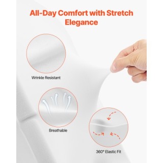 VEVOR 30 Τεμ Λευκές Καλύψεις Καρεκλών, Πολυεστέρας και Σπάντεξ, για...