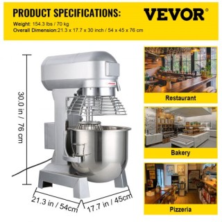 Επαγγελματικό Μίξερ Τροφίμων VEVOR 30L 1100W 220V DDJBJ30LB30B00001V2 Επαγγελματικό Μίξερ Τροφίμων VEVOR 30L 1100W 220V DDJBJ30LB30B00001V2