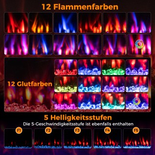 Costway 42 Ηλεκτρικό Τζάκι 750W/1500W με APP Wi-Fi & Τηλεχειριστήρι...