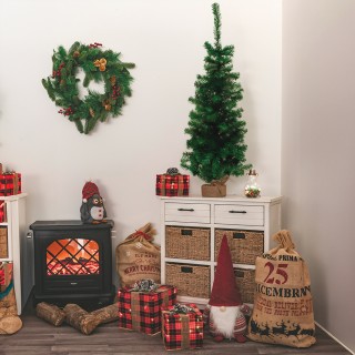 Galileo Χριστουγεννιάτικο Δέντρο ύψους 120 εκ, βάση από γιούτα Sant...