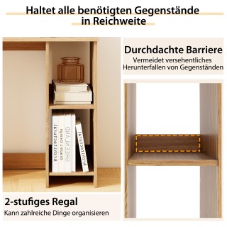 Costway Μικρό Γραφείο με 2 Θήκες Υπολογιστή - Γραφείο 80 x 40 x 74 ...