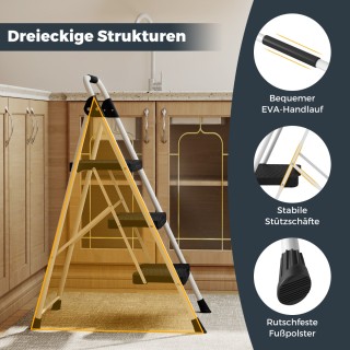 Costway Ανθεκτική Σκάλα 3 Σταδίων με Ρυθμίσεις Ασφάλειας και Άνεσης...