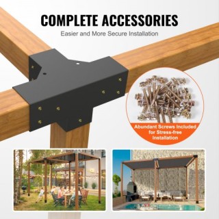 Σετ Βαρέων Βάσεων VEVOR 101x101mm για Πέργκολες (2τμχ)  LPJJST2PCS4...