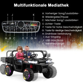 Costway Ηλεκτρικό Αυτοκίνητο 2 Θέσεων με Αυτόματη Φόρτιση & Μουσική...