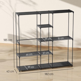 HOMCOM Ντουλάπα Φορέματος από Ύφασμα με 8 Ράφια και 3 Κρεμάστρες, 1... HOMCOM Ντουλάπα Φορέματος από Ύφασμα με 8 Ράφια και 3 Κρεμάστρες, 1...