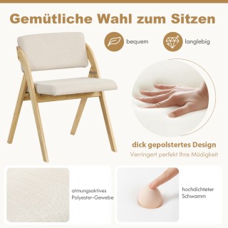 Costway Σετ 2 Καρέκλες Τραπεζαρίας με Πόδια από Καουτσούκ & Επενδυμ... Costway Σετ 2 Καρέκλες Τραπεζαρίας με Πόδια από Καουτσούκ & Επενδυμ...