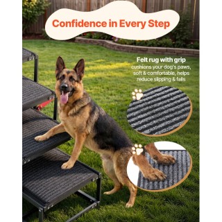 VEVOR Σκάλα Αυτοκινήτου για Σκύλους 4 Σκαλοπατιών Πτυσσόμενη Αντιολ...