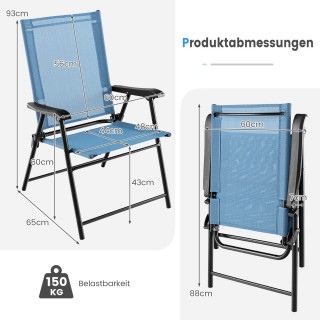 Costway Πτυσσόμενες Καρέκλες Βεράντας με Ανθεκτικό Μεταλλικό Σκελετ... Costway Πτυσσόμενες Καρέκλες Βεράντας με Ανθεκτικό Μεταλλικό Σκελετ...