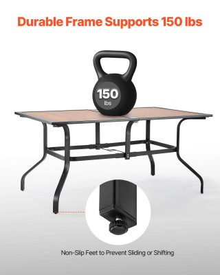 VEVOR Καφέ Ορθογώνιο Τραπέζι Εξωτερικού Χώρου 150x96 εκ. με Οπή Ομπ... VEVOR Καφέ Ορθογώνιο Τραπέζι Εξωτερικού Χώρου 150x96 εκ. με Οπή Ομπ...