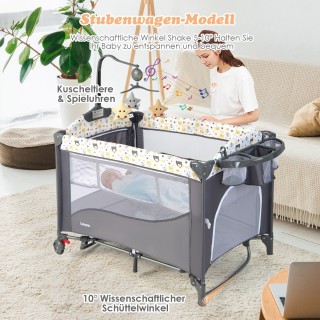 Costway Πολυλειτουργική Βρεφική Κούνια 5-σε-1 με Μαξιλάρι & Αλλαξιέ...