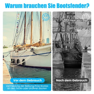 Costway  Ναυτικός Προστατευτικός Προφυλακτήρας PVC με Ενισχυμένη Αν...