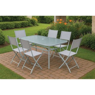 Galileo Εξωτερικό τραπέζι 150x90 cm από ανθρακούχο χάλυβα με επιφάν...