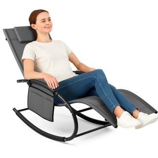 BAKAJI Καρέκλα Κήπου Κουνιστή Βαρύτητας Μηδέν Ξαπλώστρα Γκρι Textil... BAKAJI Καρέκλα Κήπου Κουνιστή Βαρύτητας Μηδέν Ξαπλώστρα Γκρι Textil...