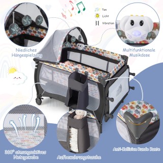 Costway Πολυλειτουργικό Κέντρο Φροντίδας Μωρού 5-σε-1 με Κούνια, Α... Costway Πολυλειτουργικό Κέντρο Φροντίδας Μωρού 5-σε-1 με Κούνια, Α...