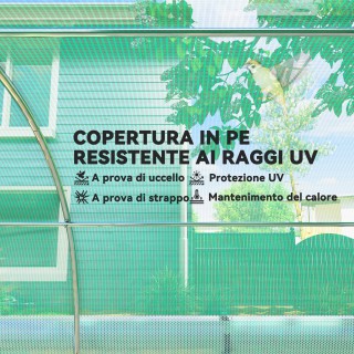 Outsunny Θερμοκήπιο Σήρα 3x2 m με Επιπλέον Σκίαση Δικτύου, Παράθυρα...